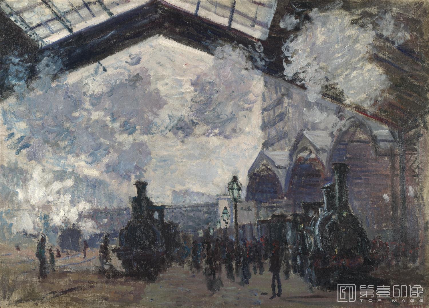 油画-大英博物馆藏画-Claude-Oscar Monet - The Gare St-Lazare-0437